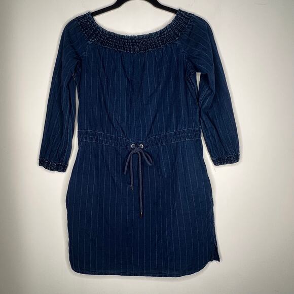 Rag & Bone Drew Off Shoulder Indigo Denim Dress Size Small - Picture 3 of 8